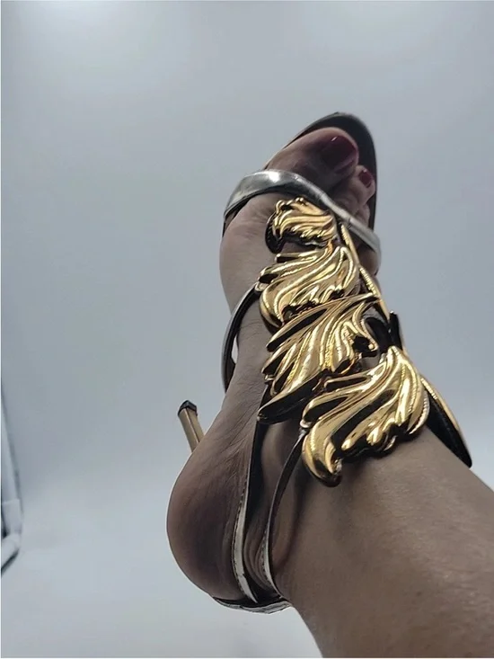 GUISEPPE ZANOTTI Intrigo Flame sandals heels shoes Gold 37,5 EU - Picture 3 of 10